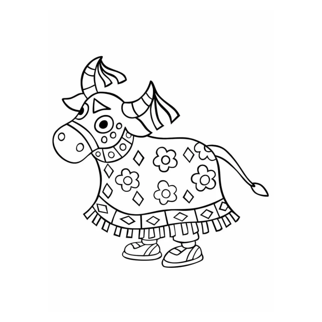Desenho de Bumba meu boi para colorir e imprimir grátis