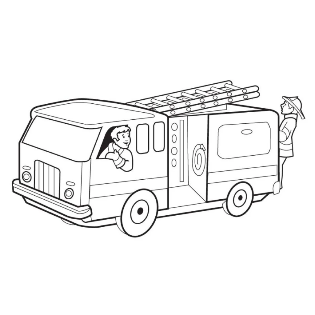 Fire Truck coloring page to print for free