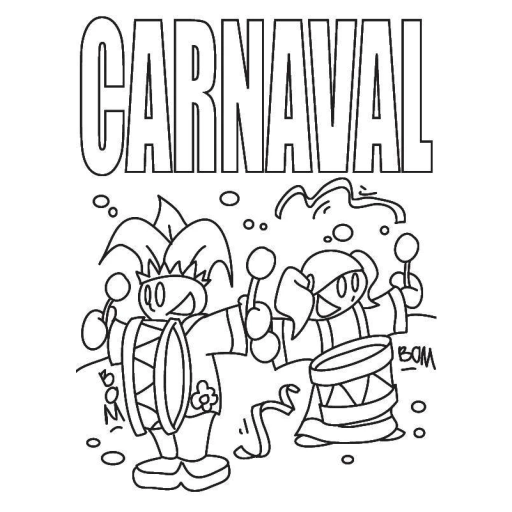 Carnival coloring page to print for free