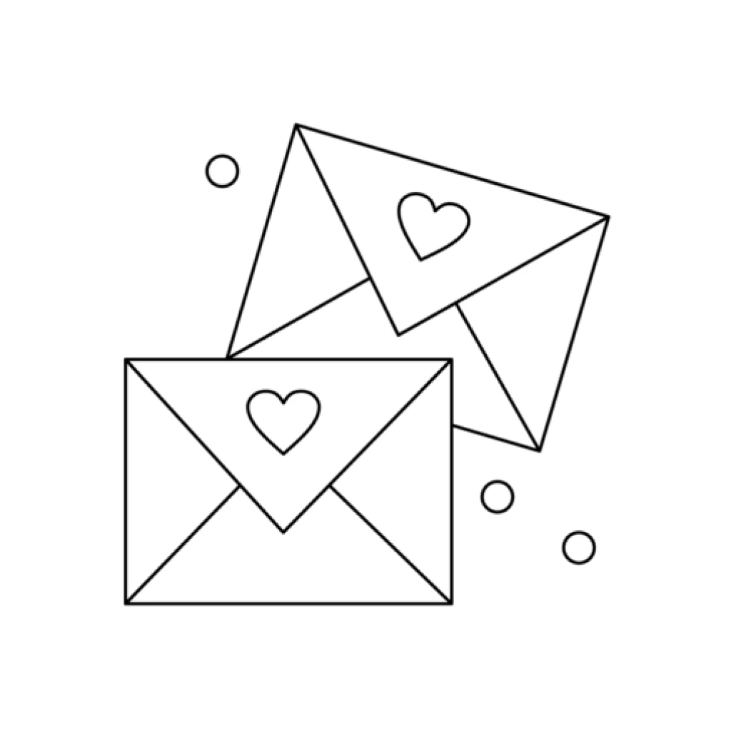 Love Letters coloring page to print for free