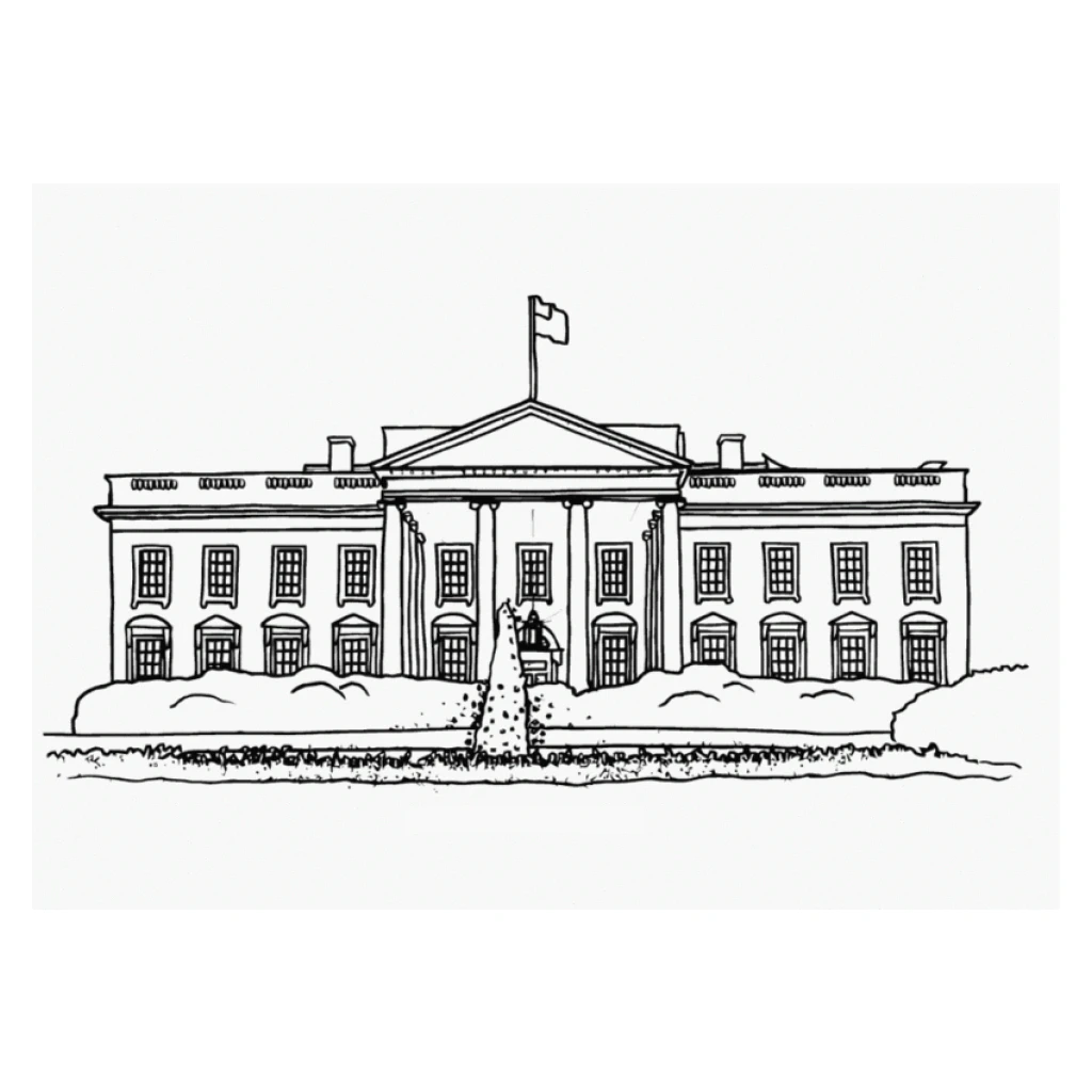 White House coloring page to print for free