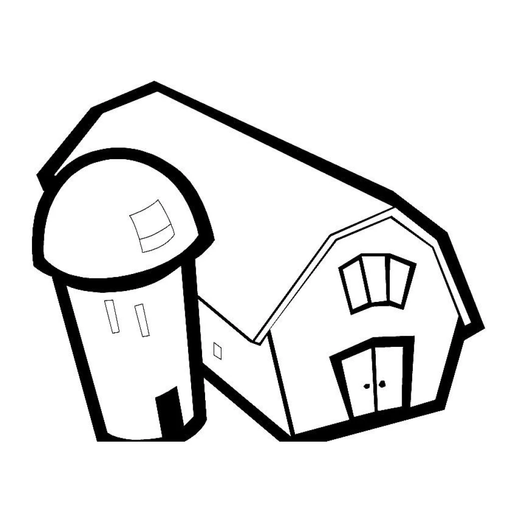 Barn coloring page to print for free