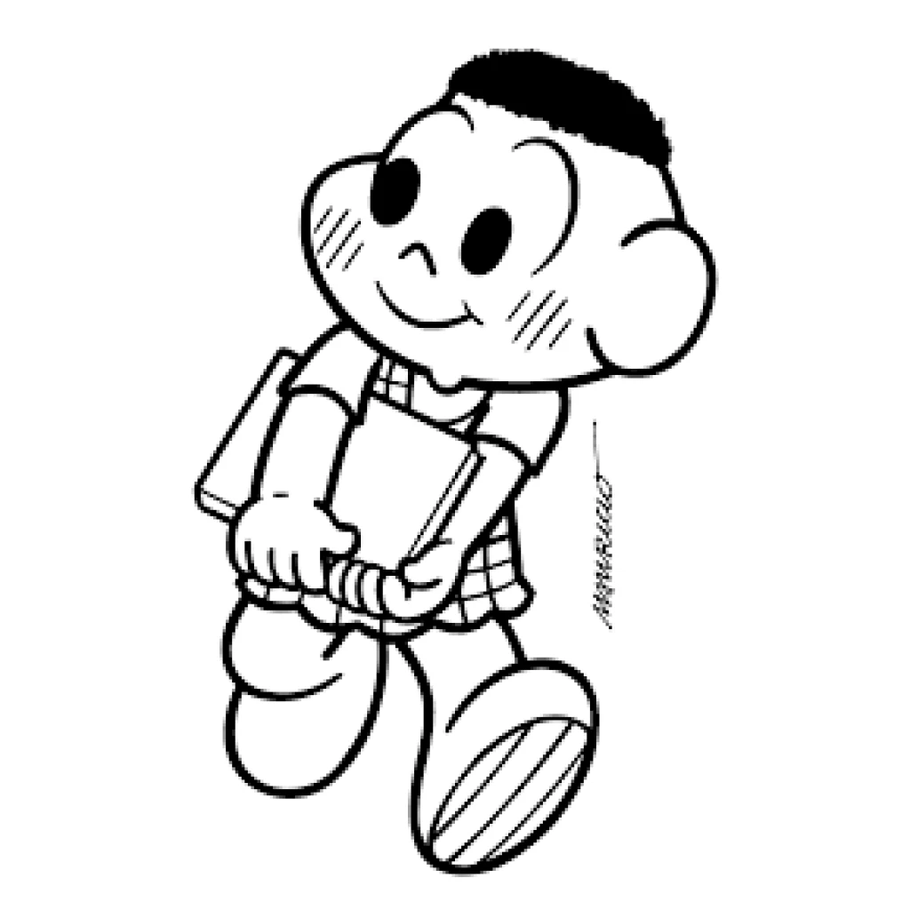 Desenho de Cascão Estudante para colorir e imprimir grátis