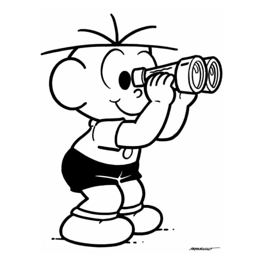 Desenho de Cebolinha Com Binóculos para colorir e imprimir grátis