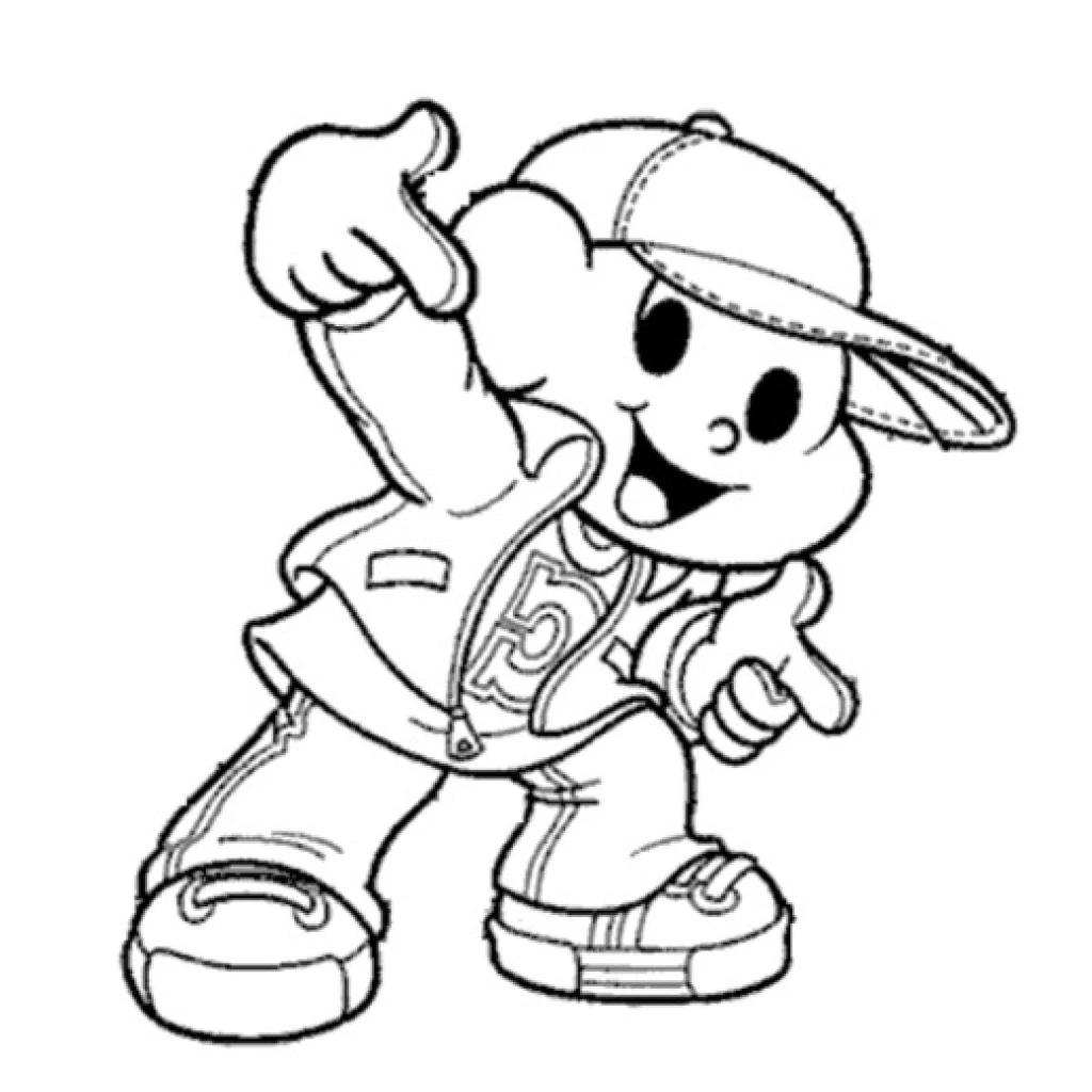 Dibujo de Cebolinha con ropa genial para colorear e imprimir gratis