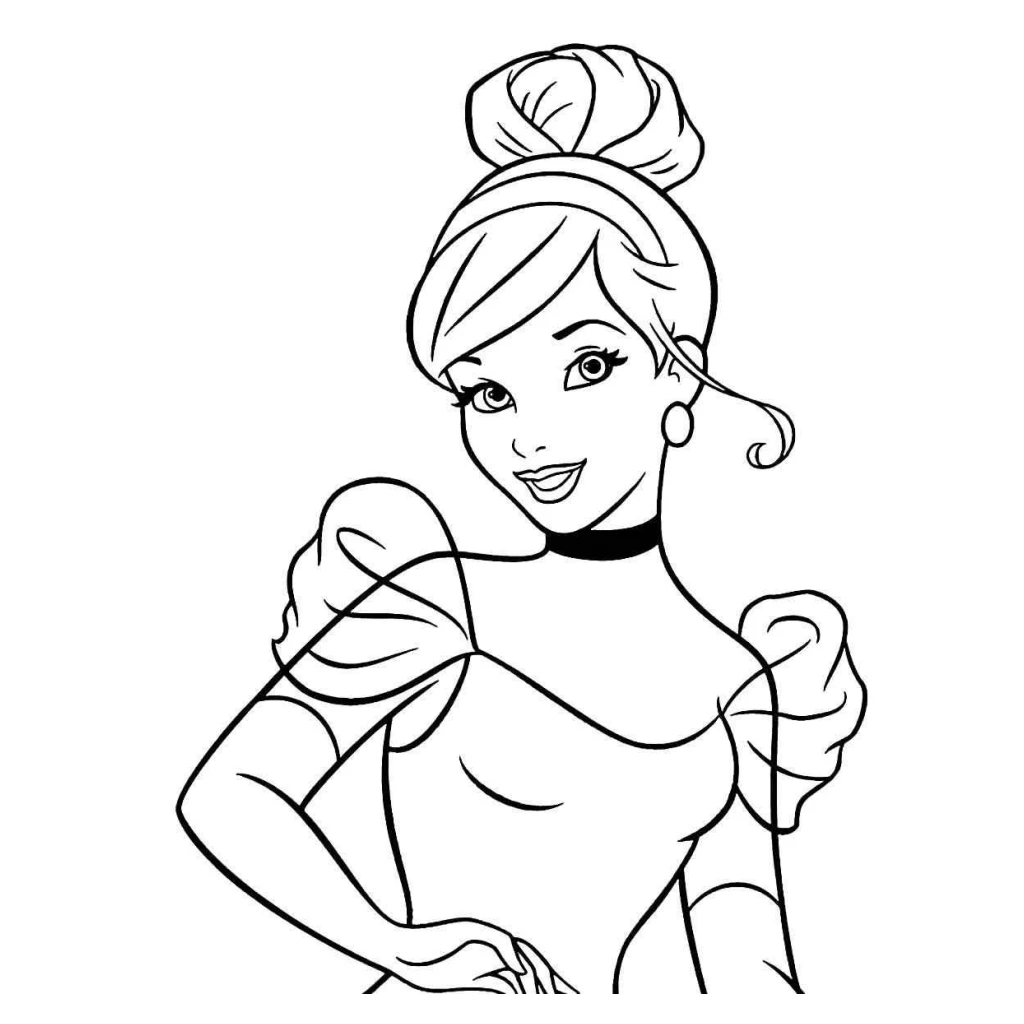 Desenho de Cinderela para colorir e imprimir grátis