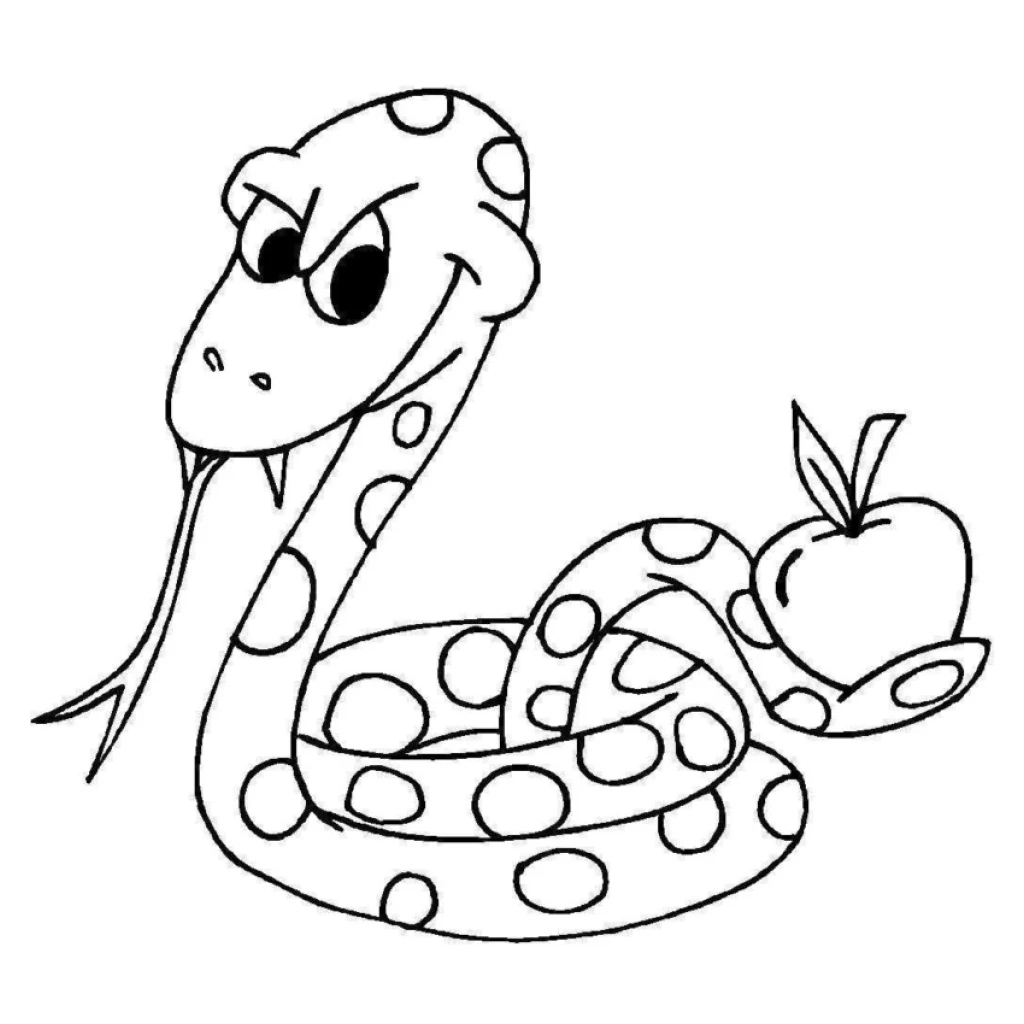 Dibujo de Serpiente Divertida para colorear e imprimir gratis