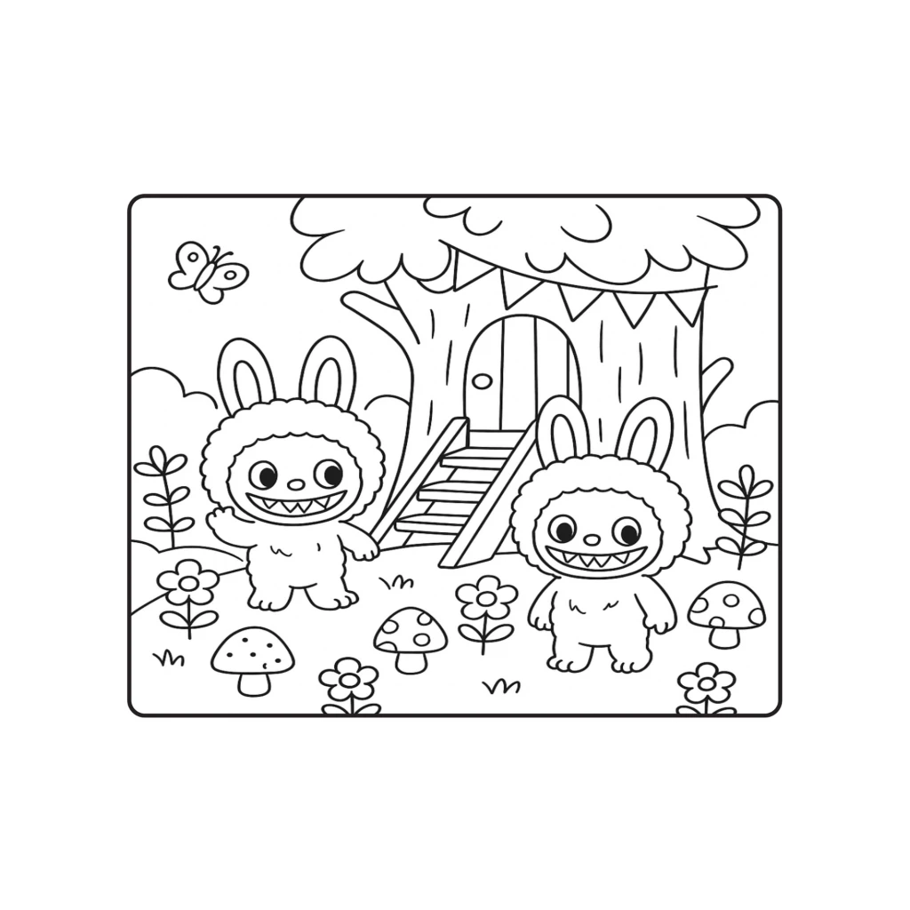 Desenho de Coelhos Fantásticos para colorir e imprimir grátis
