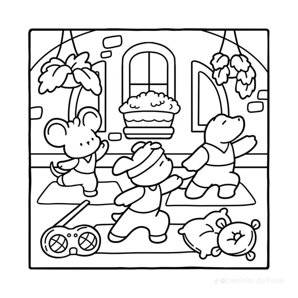 Desenho de Cozy friends para colorir e imprimir grátis