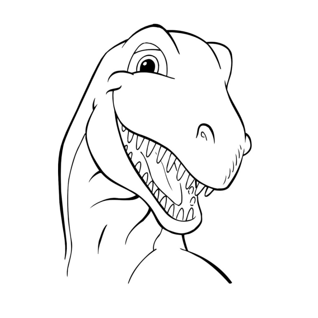 Desenho de Dinossauro Feliz para colorir e imprimir grátis