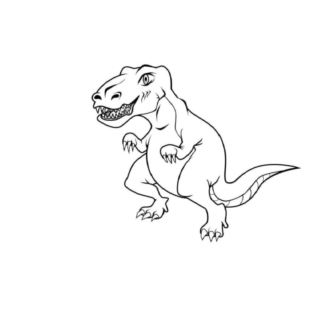 Dibujo de Dinosaurio T-Rex para colorear e imprimir gratis
