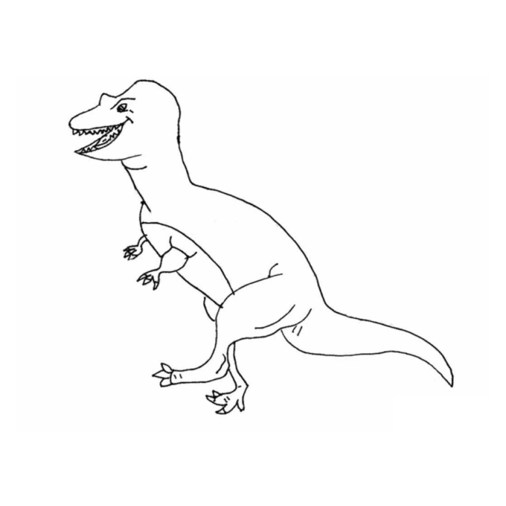 Desenho de Dinossauro Tiranossauro Rex para colorir e imprimir grátis