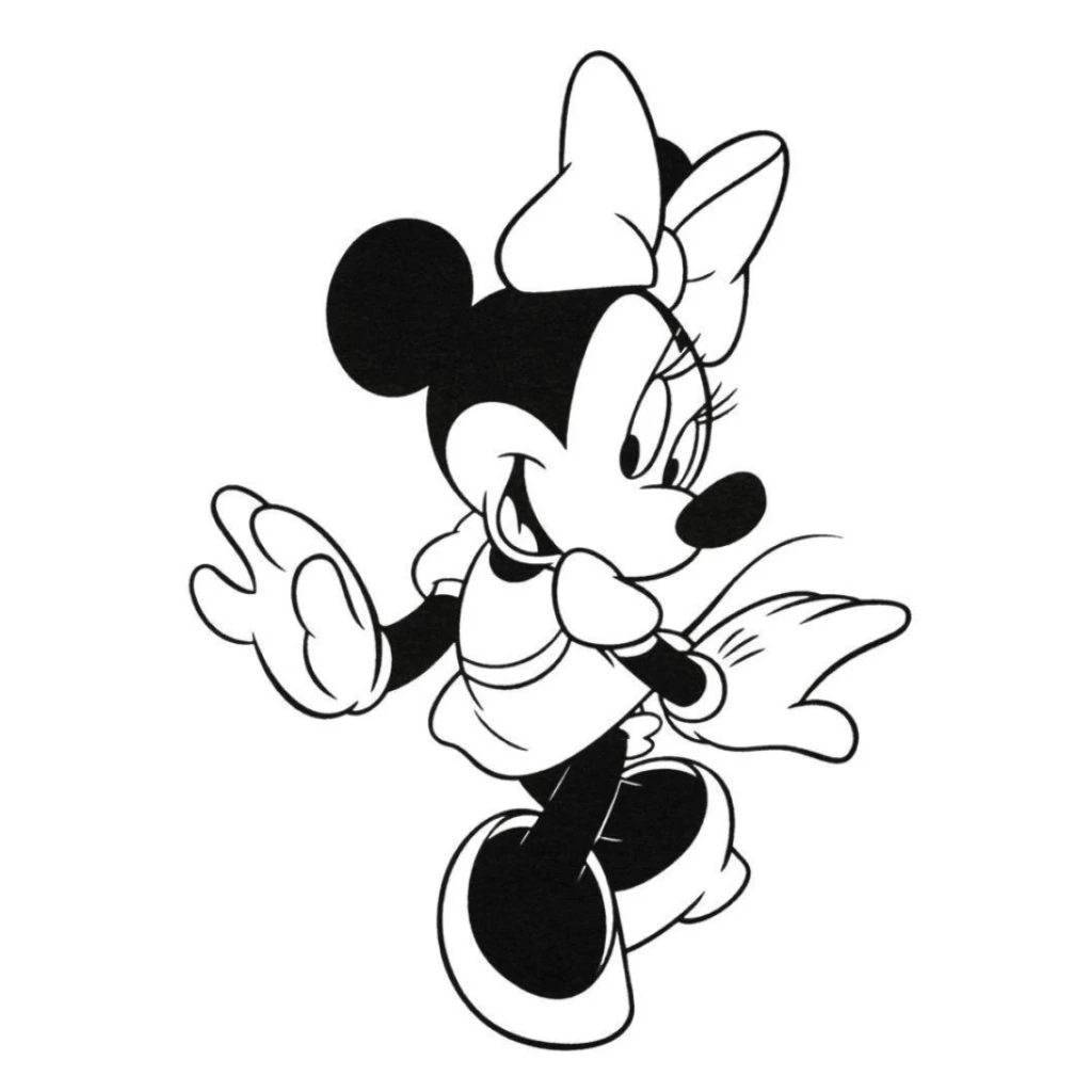 Desenho de Minnie Mouse para colorir e imprimir grátis