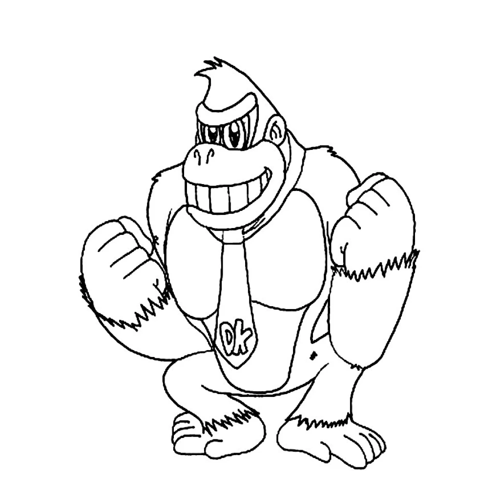 Desenho de Donkey Kong para colorir e imprimir grátis