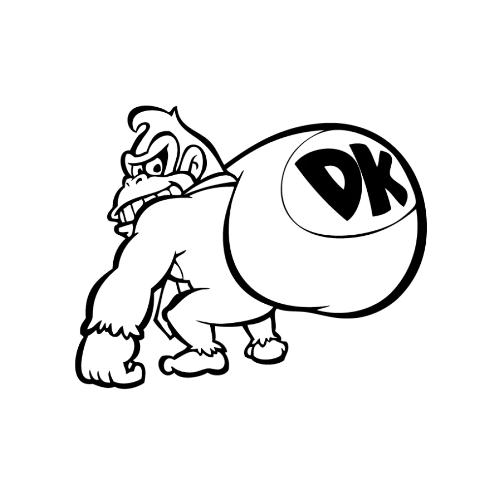 Desenho de Donkey Kong para colorir e imprimir grátis