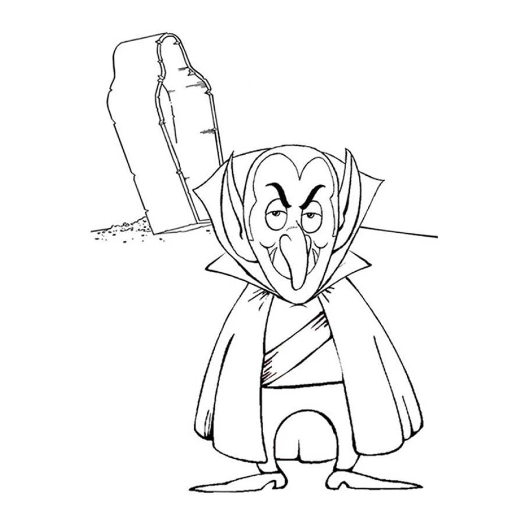 Dracula coloring page to print for free