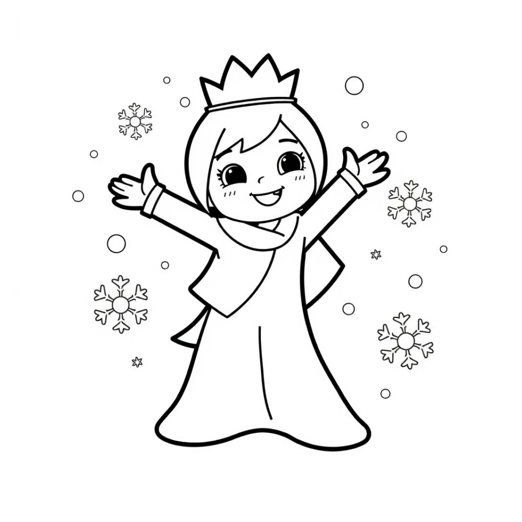Elsa Playing In The Ice coloring page to print for free