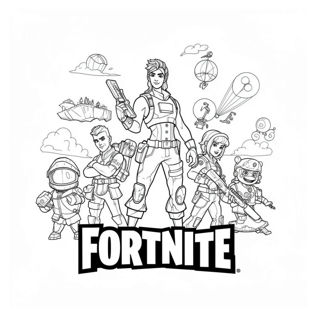 Dibujo de emblema del juego fortnite para colorear e imprimir gratis