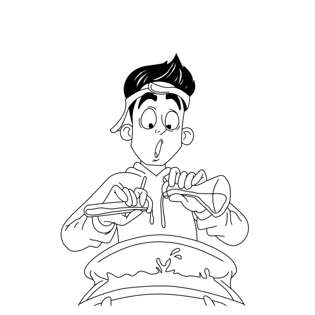 Desenho de Enaldinho fazendo experimentos para colorir e imprimir grátis