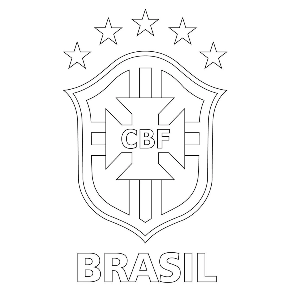 Desenho de Escudo Da Seleção Brasileira De Futebol para colorir e imprimir grátis
