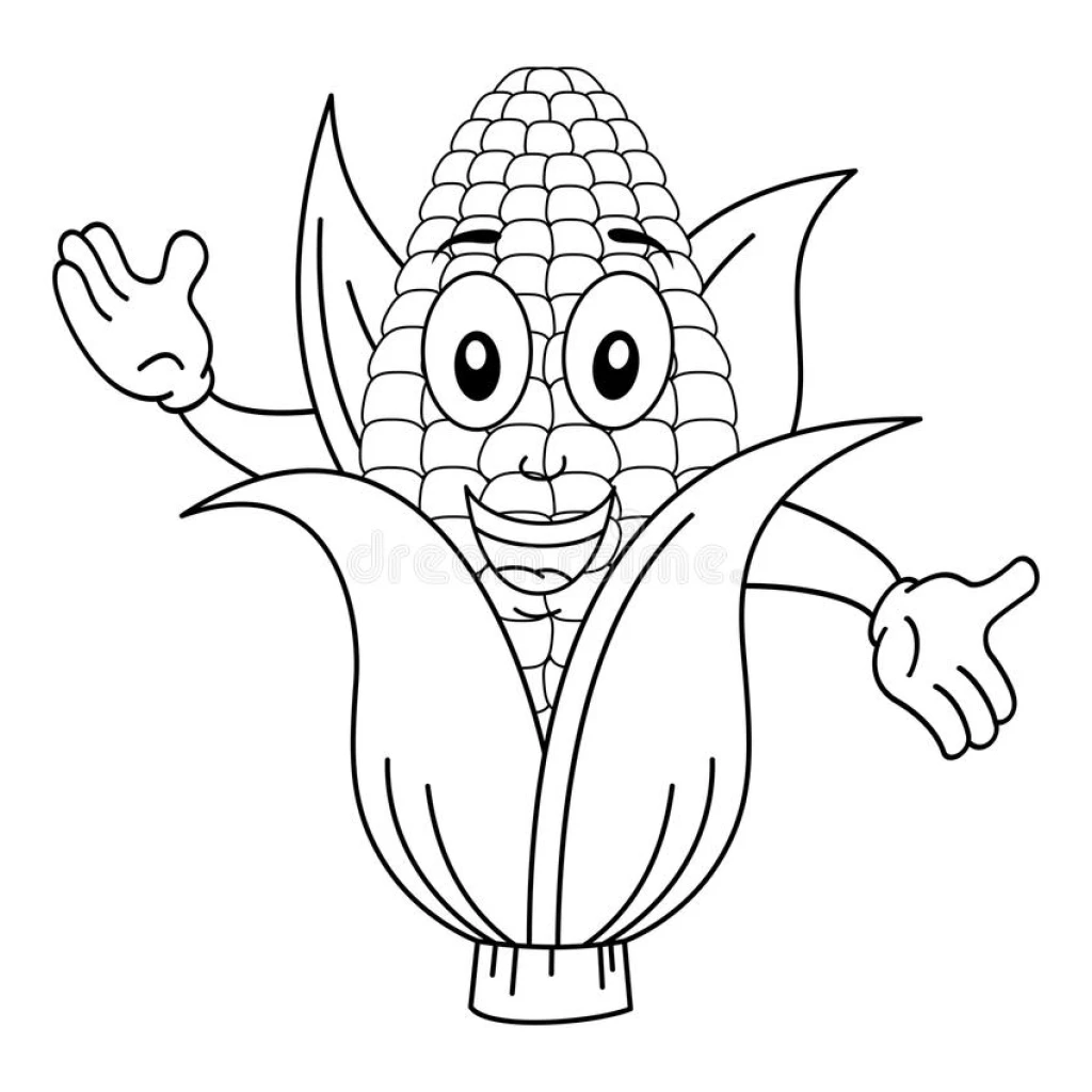 Fun Corn coloring page to print for free