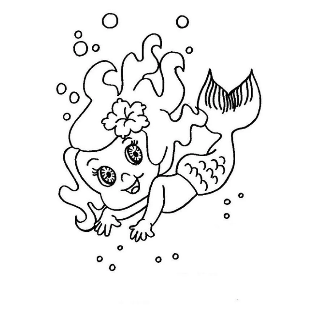 Mermaid Underwater coloring page to print for free