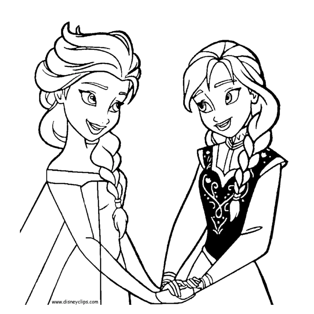 Desenho de Irmãs De Frozen para colorir e imprimir grátis