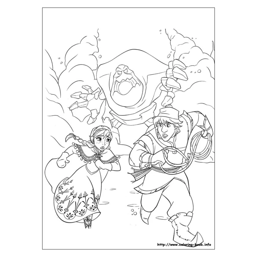 Frozen  Elsa And Kristoff coloring page to print for free
