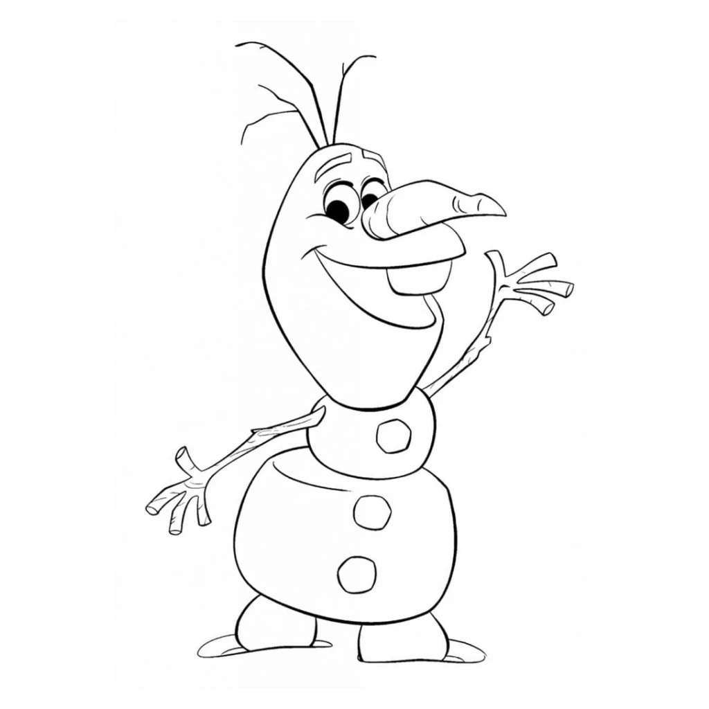 Olaf coloring page to print for free