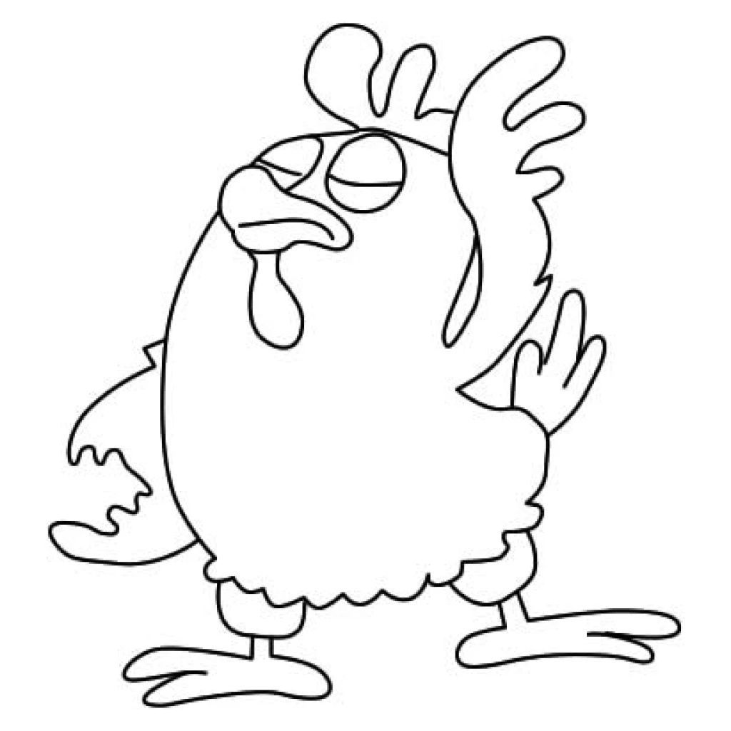 Desenho de Galinha Divertida para colorir e imprimir grátis