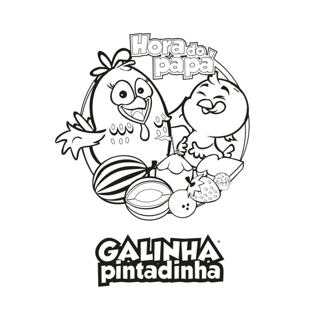 Desenho de Galinha Pintadinha para colorir e imprimir grátis