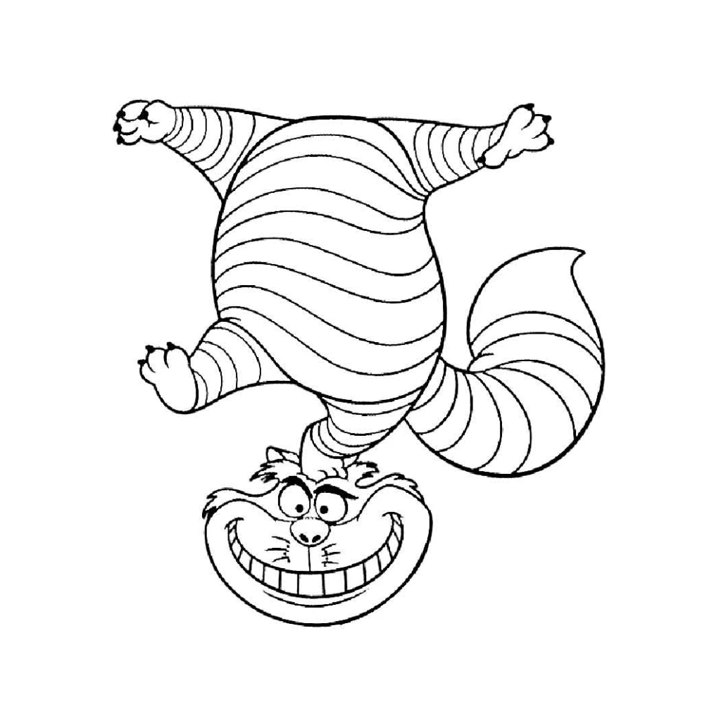 Desenho de Gato De Cheshire para colorir e imprimir grátis
