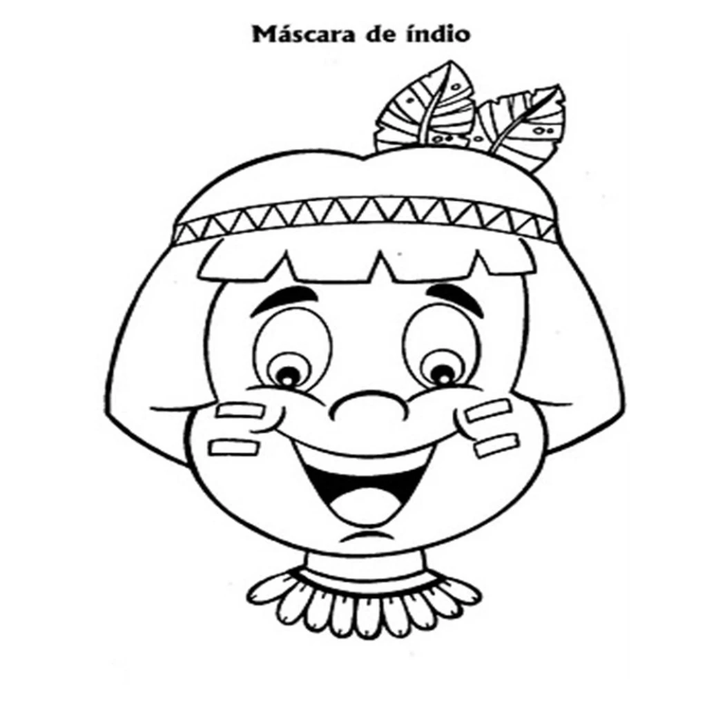 Dibujo de Indio feliz y sonriente para colorear e imprimir gratis