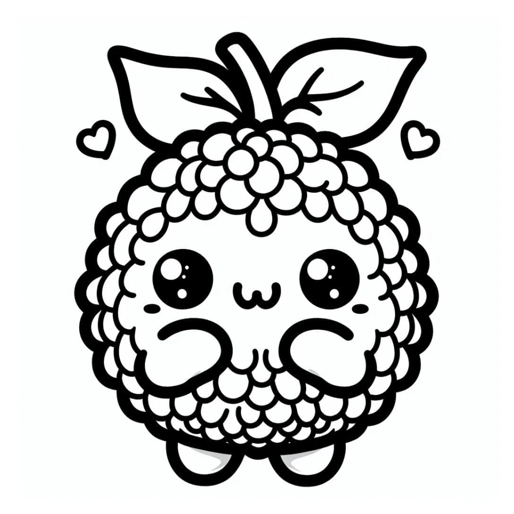 Desenho de Jaca Kawaii para colorir e imprimir grátis