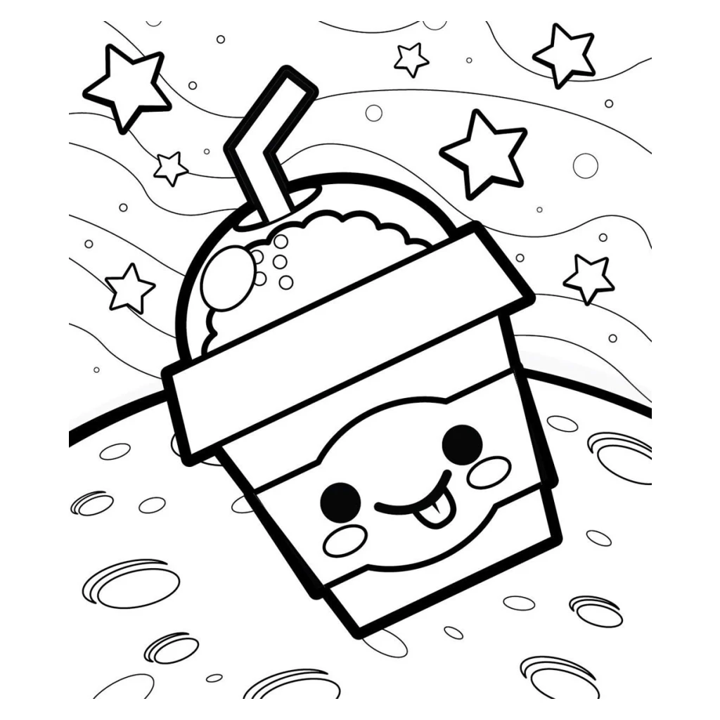 Dibujo de Milkshake Divertido para colorear e imprimir gratis
