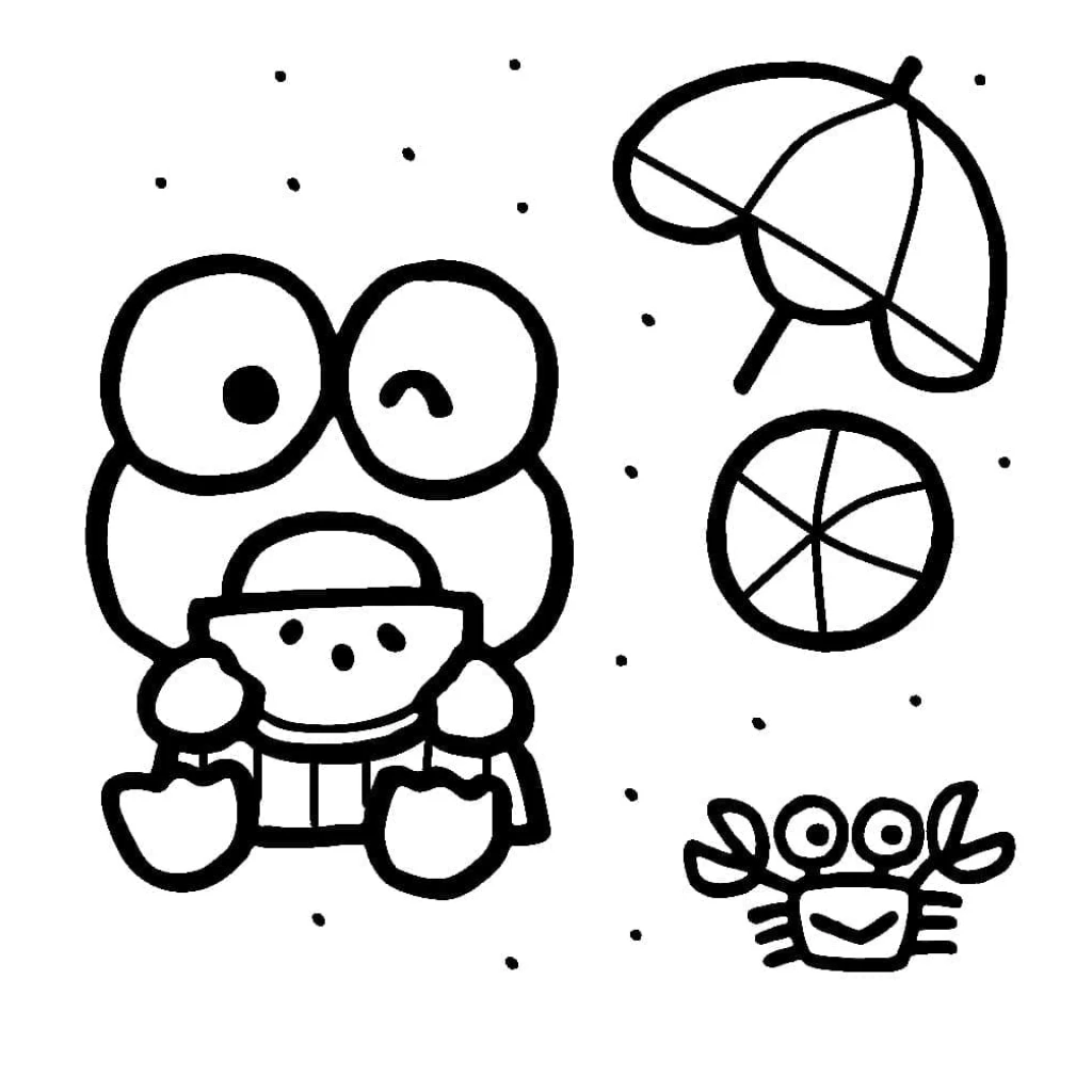 Dibujo de Keroppi Bonito para colorear e imprimir gratis