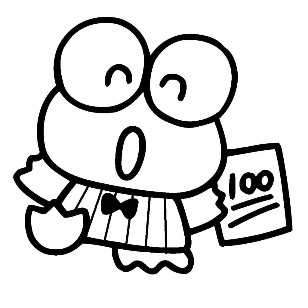 Desenho de Keroppi Muito Feliz para colorir e imprimir grátis