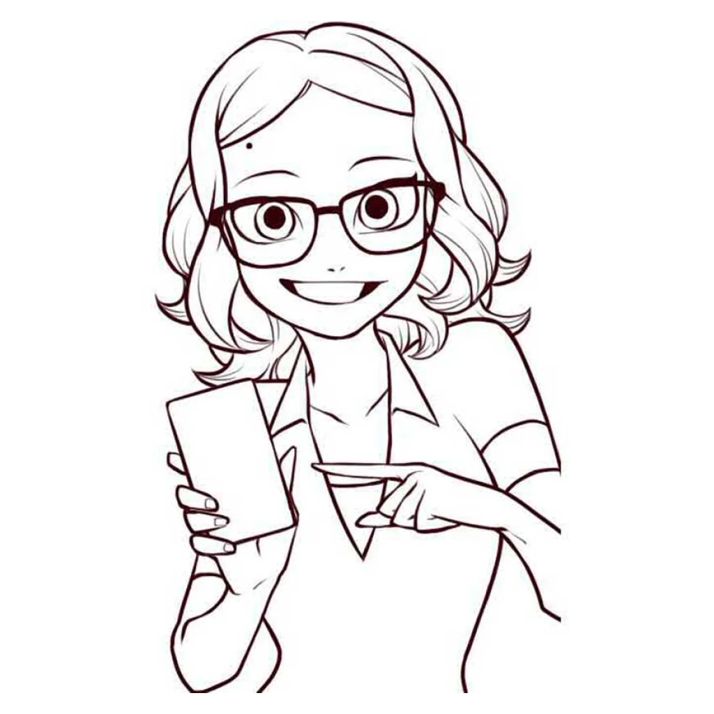 Teacher With Smartphone coloring page to print for free