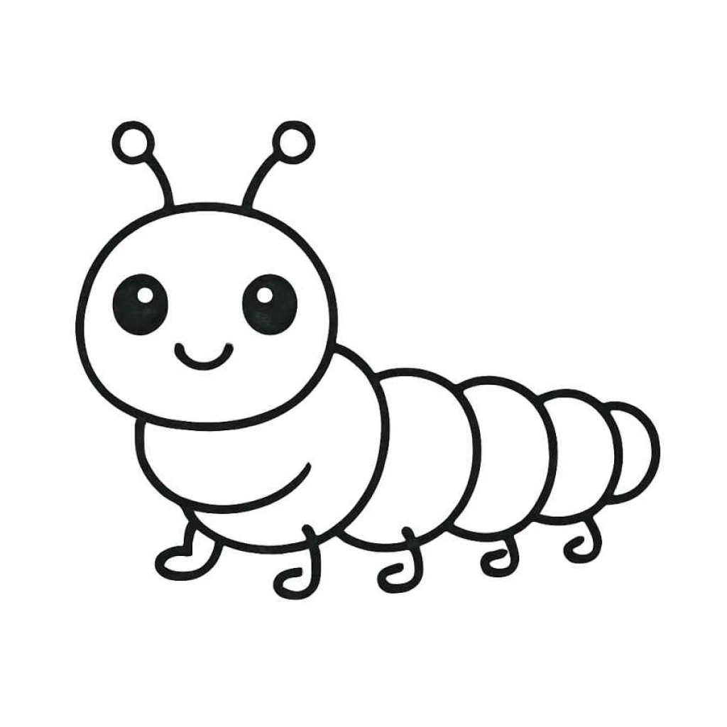 Dibujo de Oruga Feliz para colorear e imprimir gratis