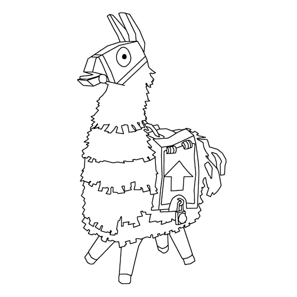 Dibujo de Llama de Fortnite para colorear e imprimir gratis