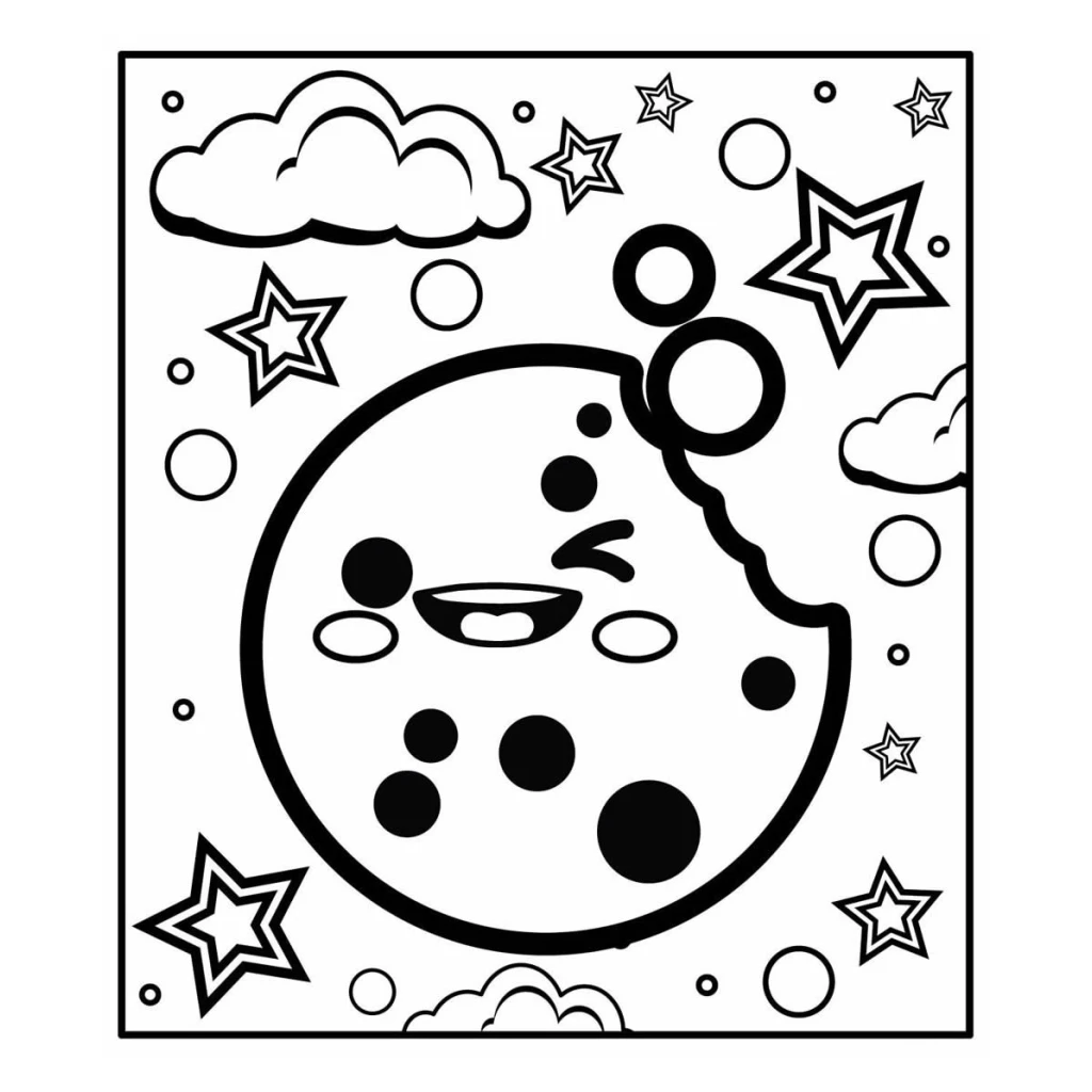 Dibujo de La Luna Sonriente para colorear e imprimir gratis