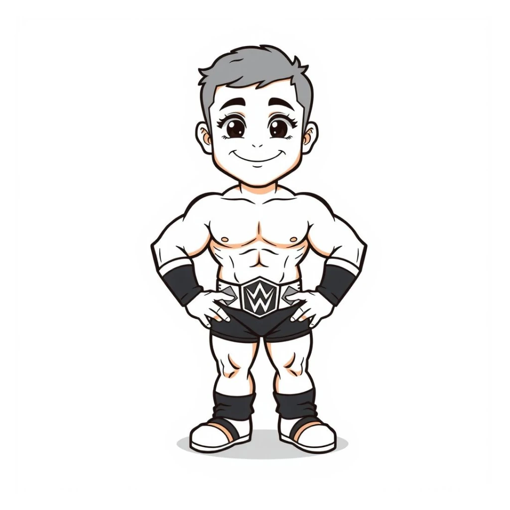 Desenho de Lutador De Wrestling para colorir e imprimir grátis
