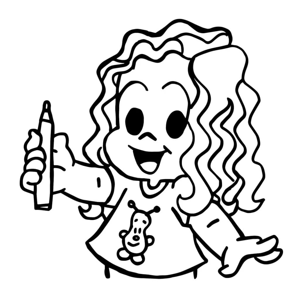 Dibujo de Marina sosteniendo un lápiz para colorear e imprimir gratis