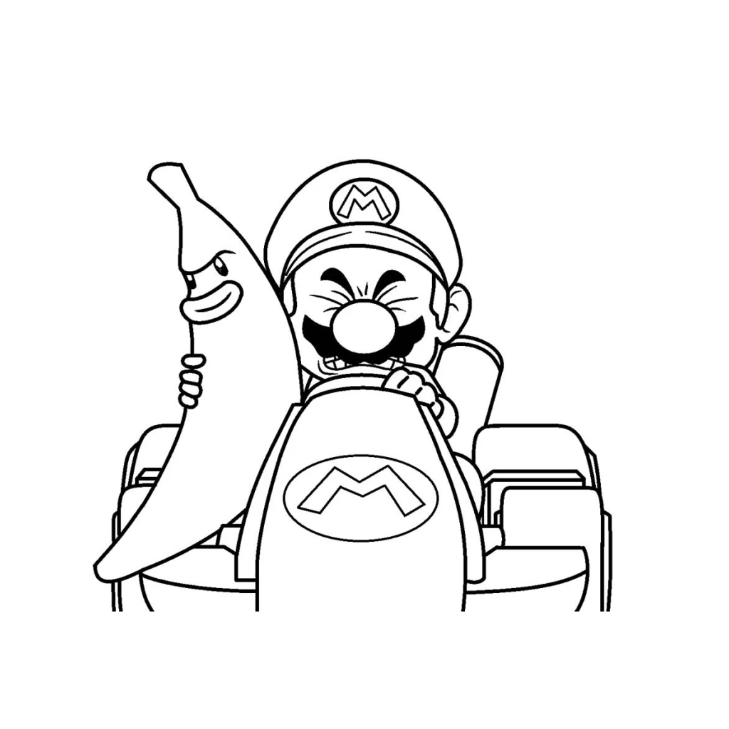 Desenho de Mario Em Corrida para colorir e imprimir grátis