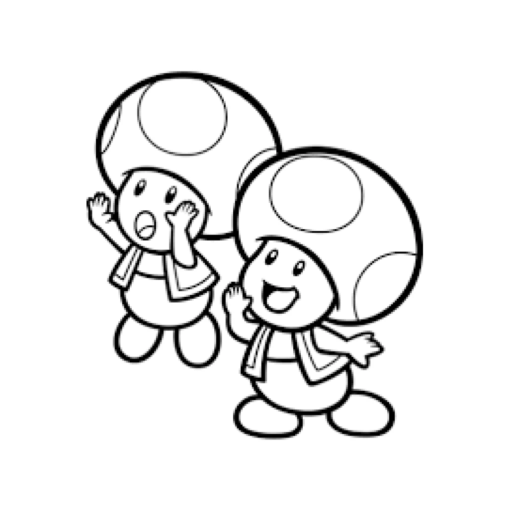 Desenho de Mario E Toad para colorir e imprimir grátis