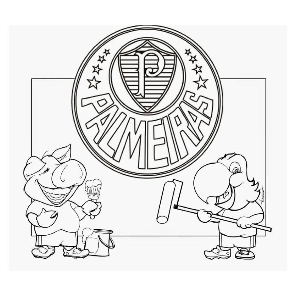 Palmeiras Mascots coloring page to print for free