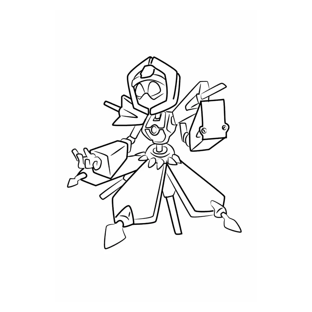 Robot coloring page to print for free