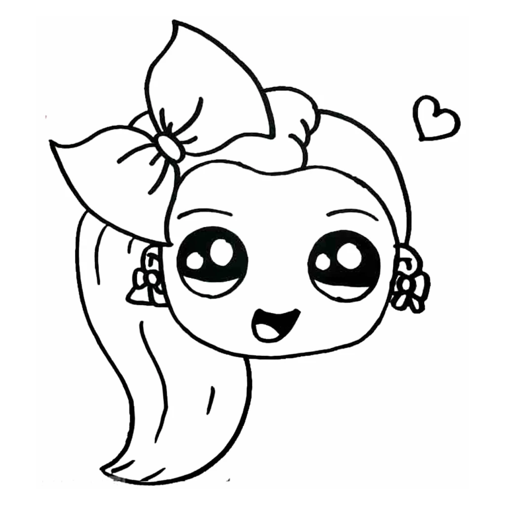 Desenho de Menina Com Laço para colorir e imprimir grátis