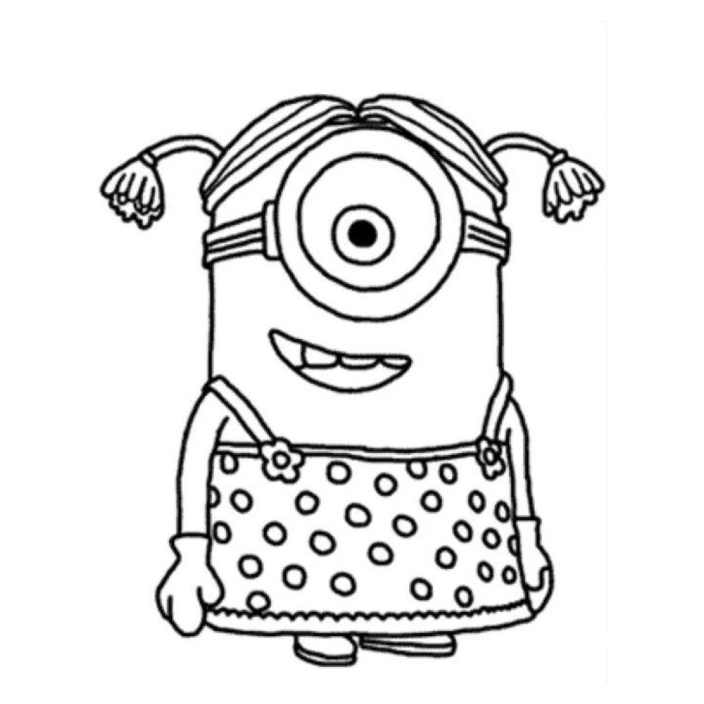 Desenho de Minion Divertido para colorir e imprimir grátis