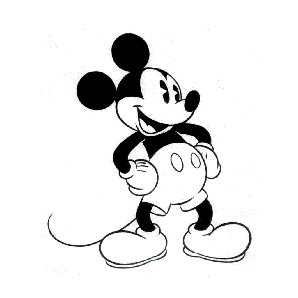 Mickey Mouse coloring page to print for free